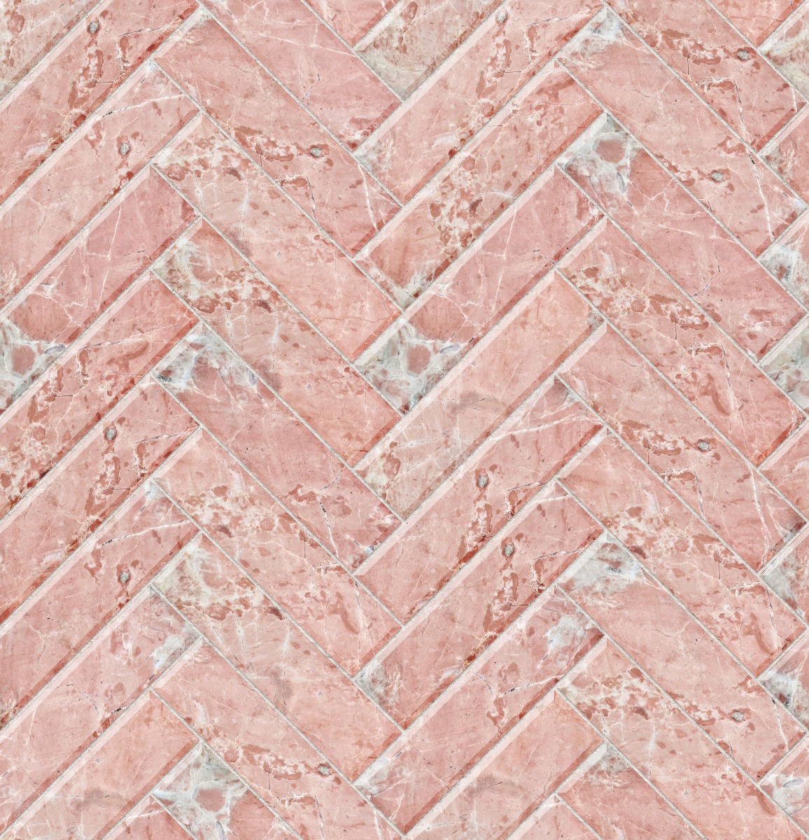 A seamless stone texture with pink marble blocks arranged in a Herringbone pattern