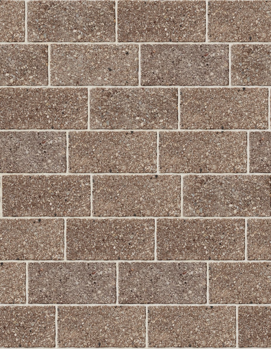 A seamless brick texture with recycled terrazzo paver in terra units arranged in a Staggered pattern