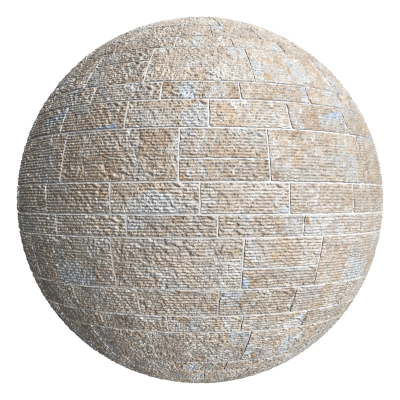 3D sphere preview of Grooved Limestone, Broken Range Ashlar seamless texture