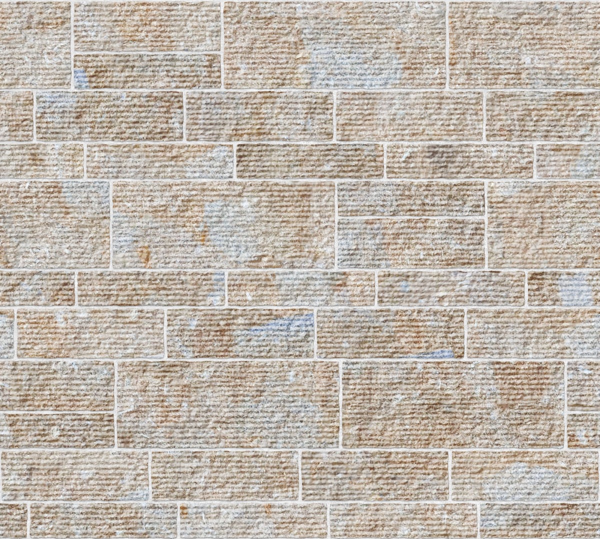 A seamless stone texture with rough limestone blocks arranged in a Broken Range Ashlar pattern