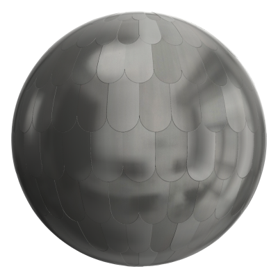 3D sphere preview of Zinc, Fishscale seamless texture