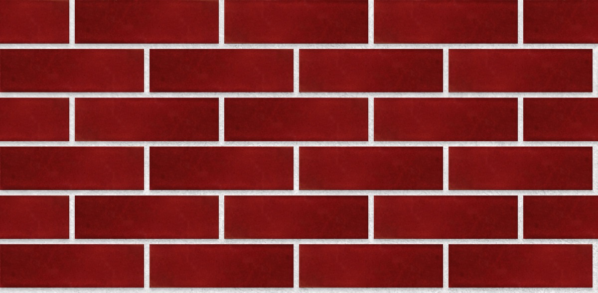A seamless brick texture with eco-glazed brick slips burgundy units arranged in a Stretcher pattern