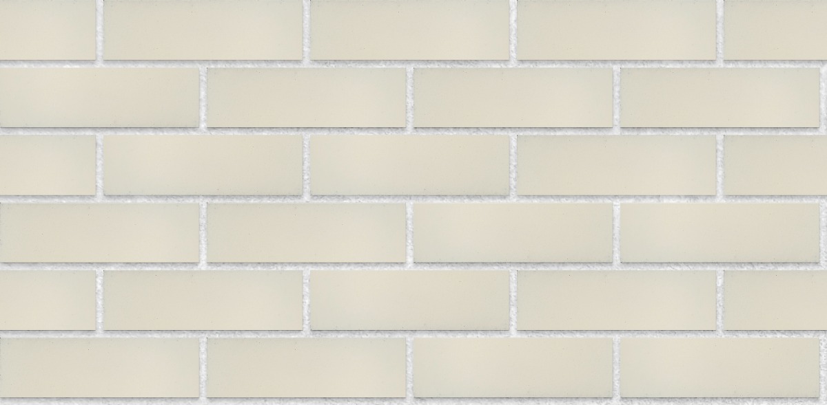 A seamless brick texture with eco-glazed brick slips magnolia units arranged in a Stretcher pattern