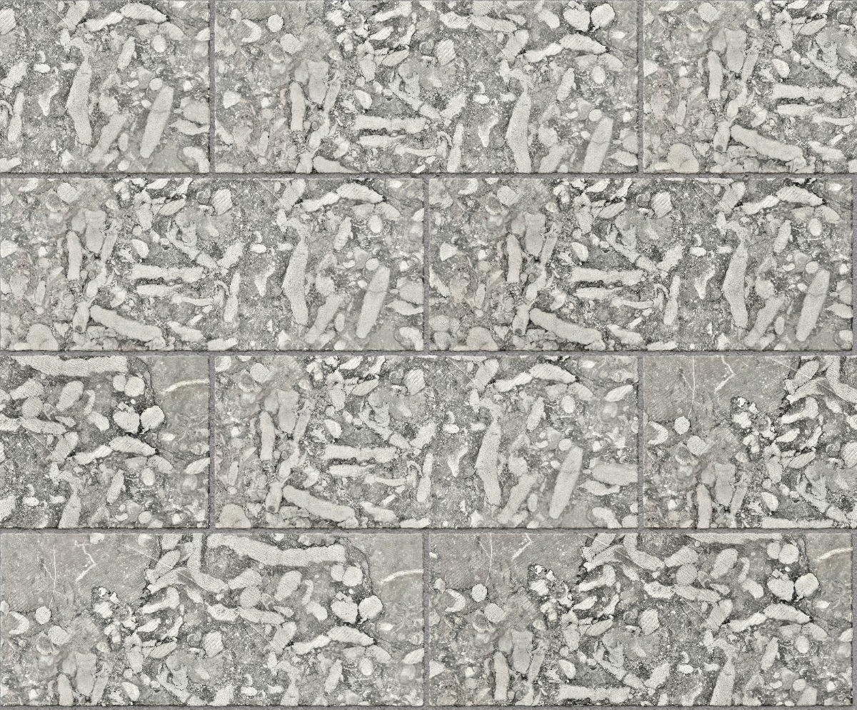 A seamless stone texture with frosterley blocks arranged in a Stretcher pattern