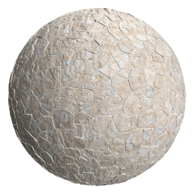 3D sphere preview of Rough Limestone, Rubble seamless texture