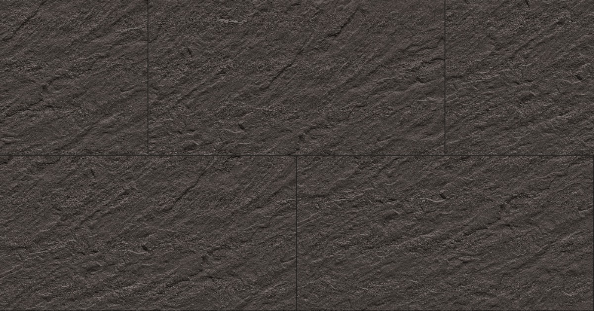 A seamless concrete texture with slate liquid black ferro soft blocks arranged in a Stretcher pattern