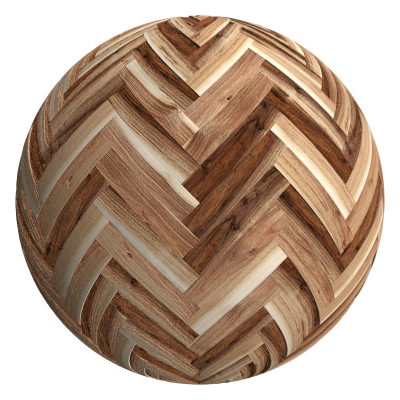 3D sphere preview of Cape Blackwood, Herringbone seamless texture