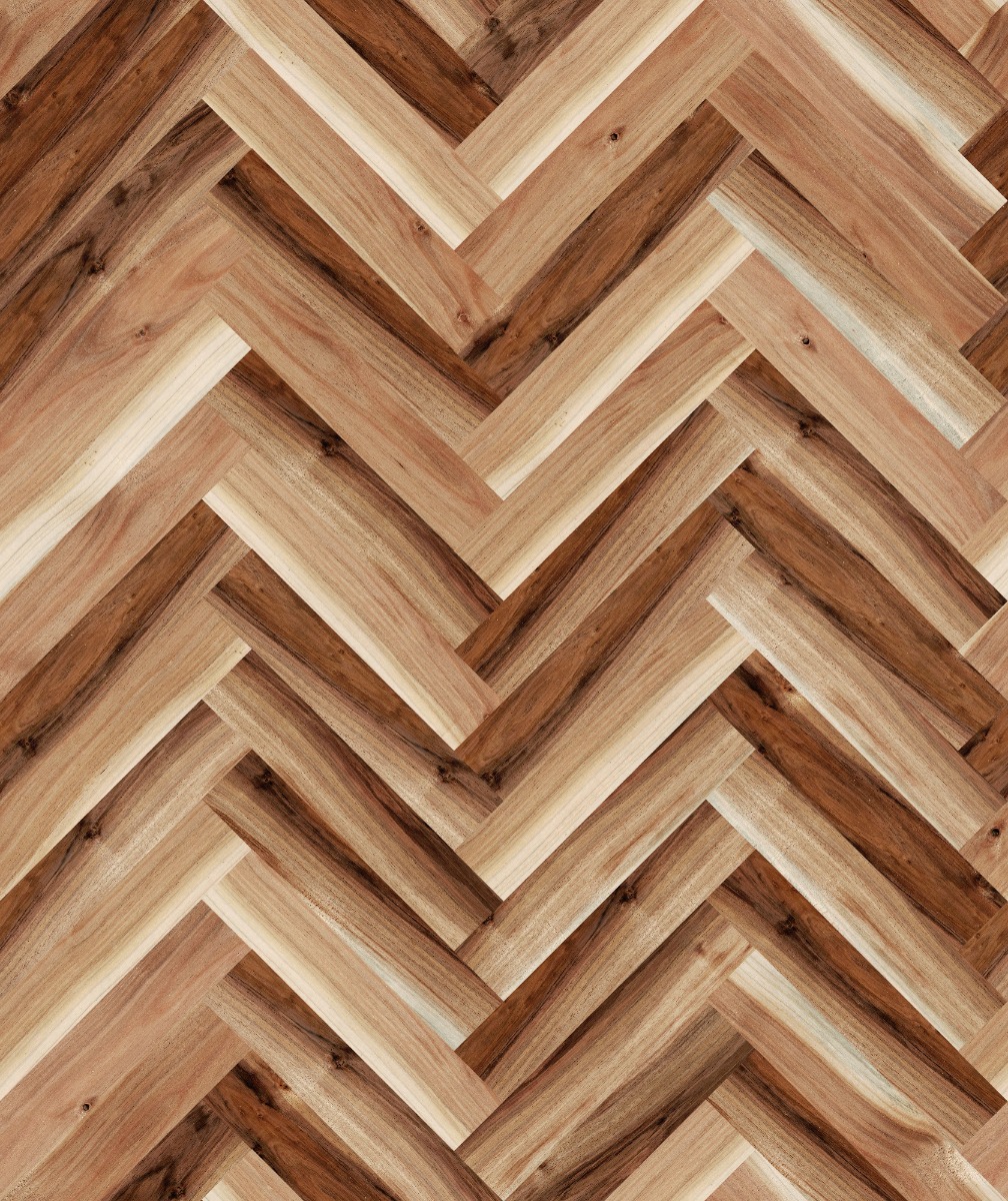 A seamless wood texture with cape blackwood boards arranged in a Herringbone pattern