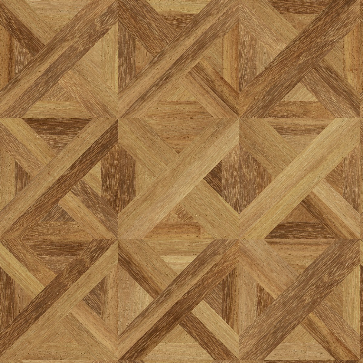 A seamless wood texture with iroko boards arranged in a Versailles pattern