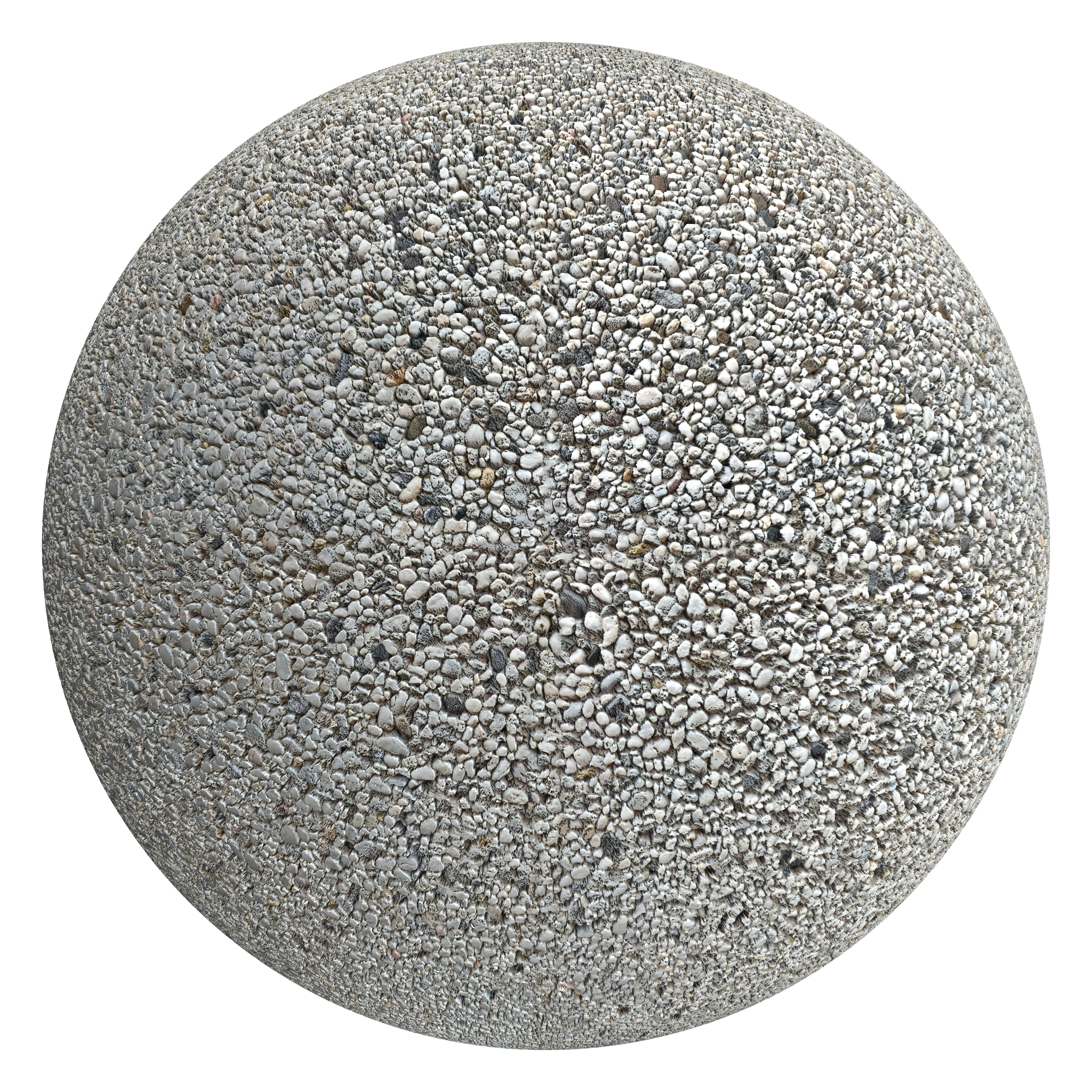 3D sphere preview of Pebbledash seamless texture