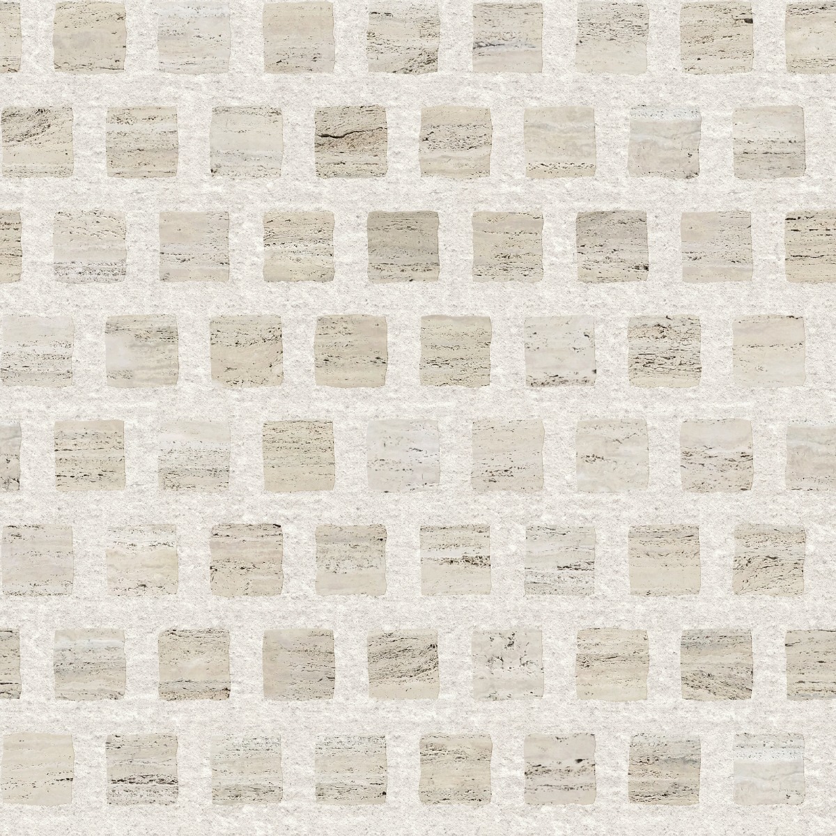 A seamless stone texture with travertine blocks arranged in a Stretcher pattern