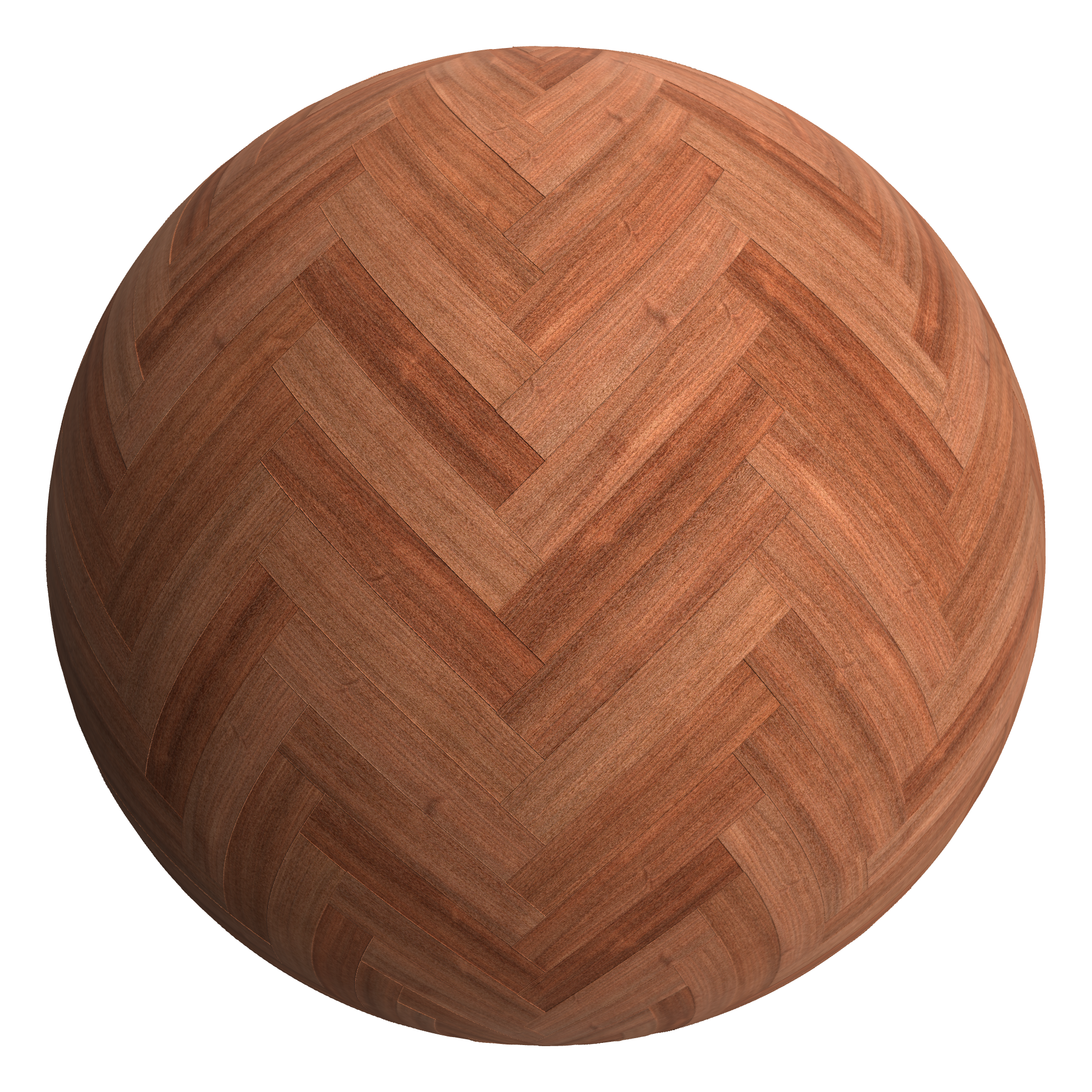 3D sphere preview of Utile (Sipo), Herringbone seamless texture