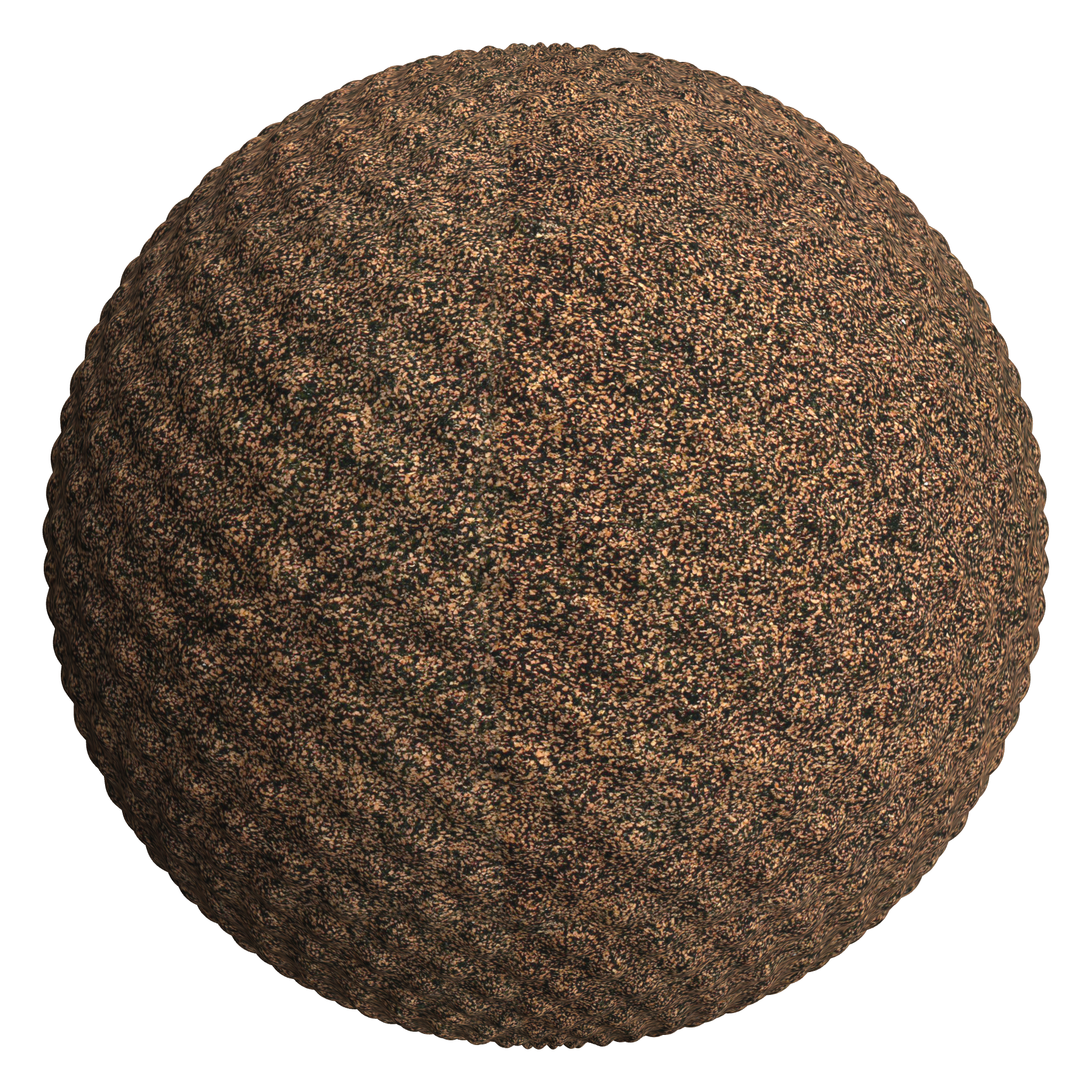 3D sphere preview of Convoluted Cork Rubber Composite seamless texture