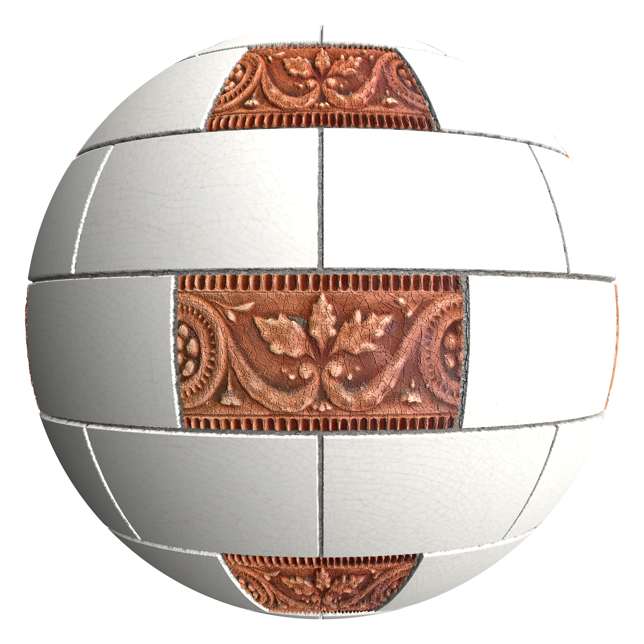 3D sphere preview of Southside Tenement Tile, Stretcher seamless texture