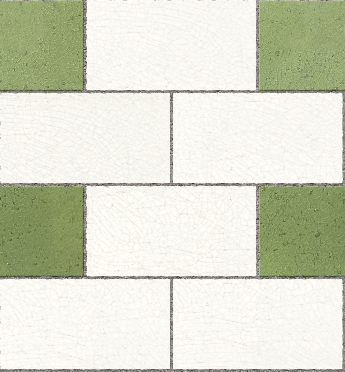 A seamless tile texture with crazing tile tiles arranged in a Stretcher pattern