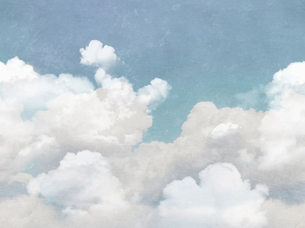 A seamless wallpaper texture with cuddle clouds units arranged in a None pattern