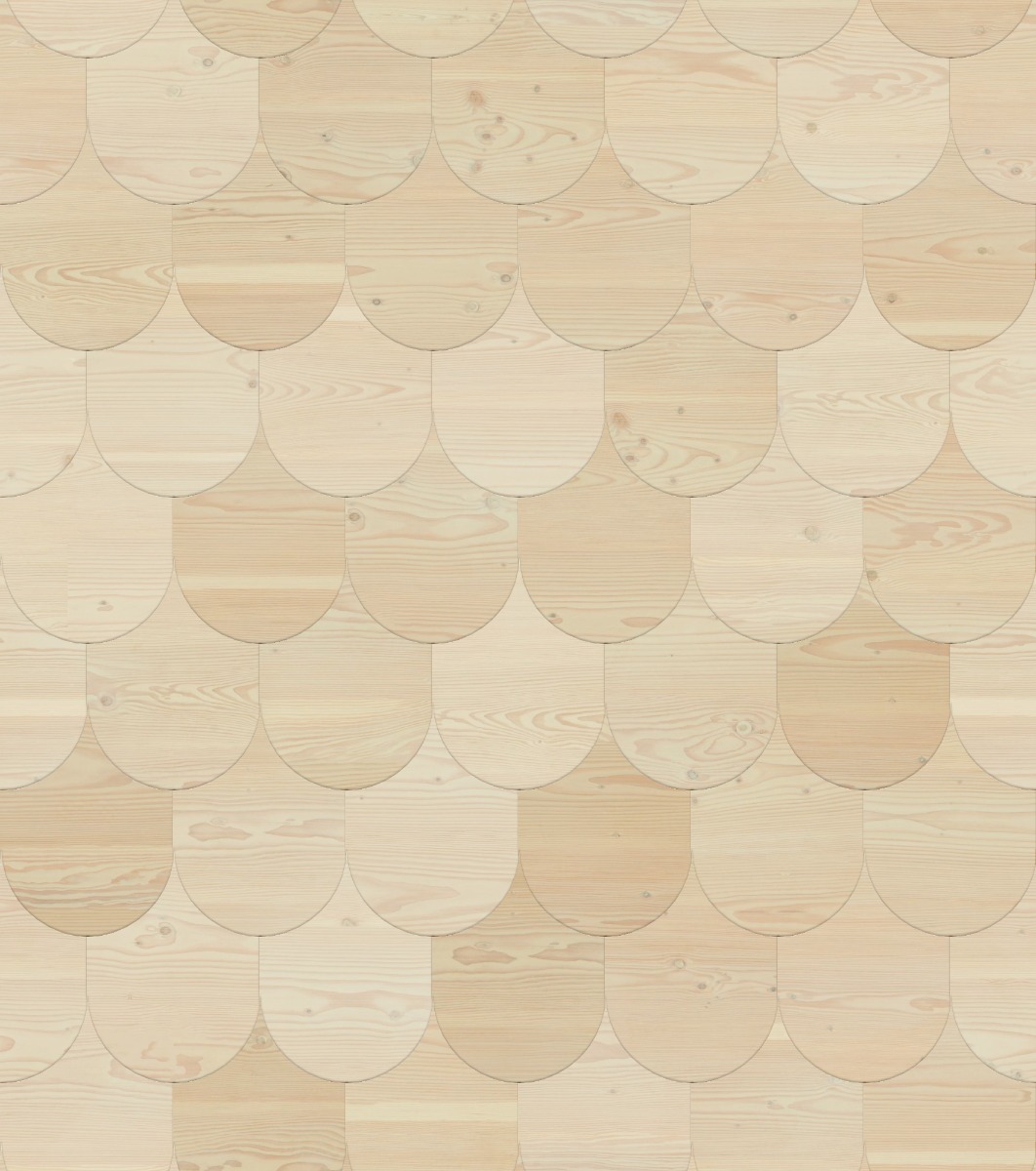 A seamless wood texture with douglas fir boards arranged in a Fishscale pattern