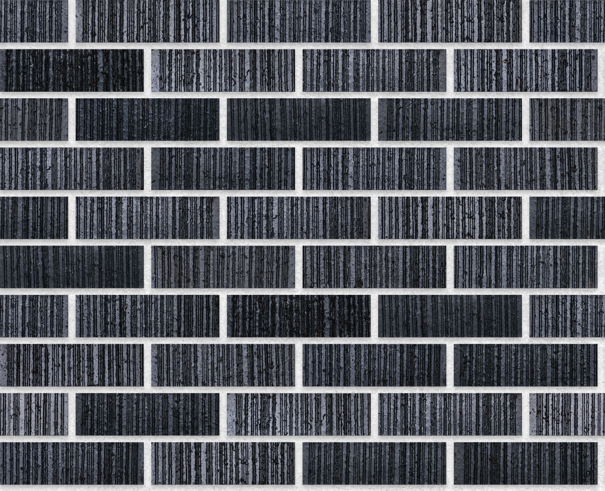A seamless brick texture with manganese ironspot vertical score face brick modular units arranged in a Stretcher pattern
