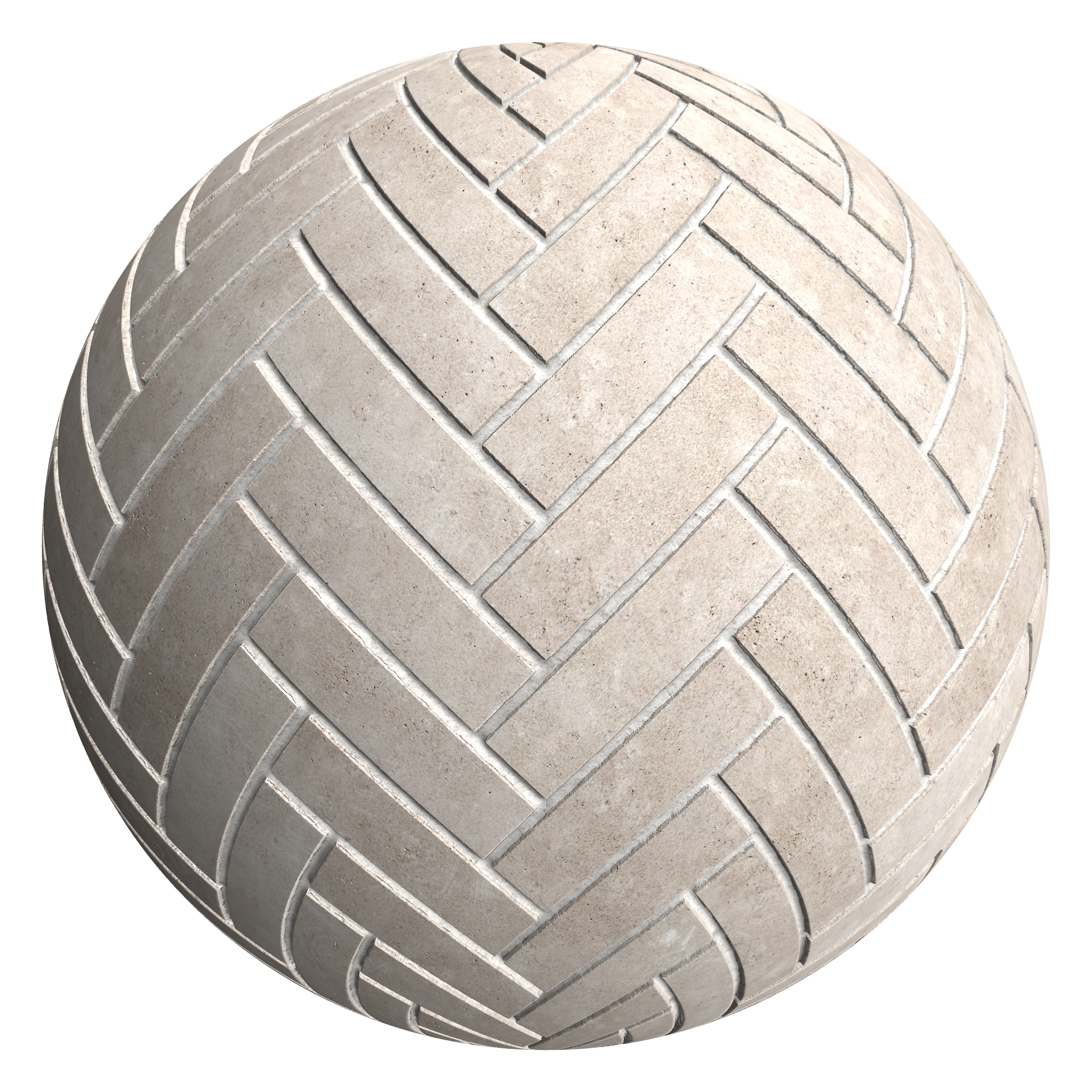 3D sphere preview of Limestone, Herringbone seamless texture
