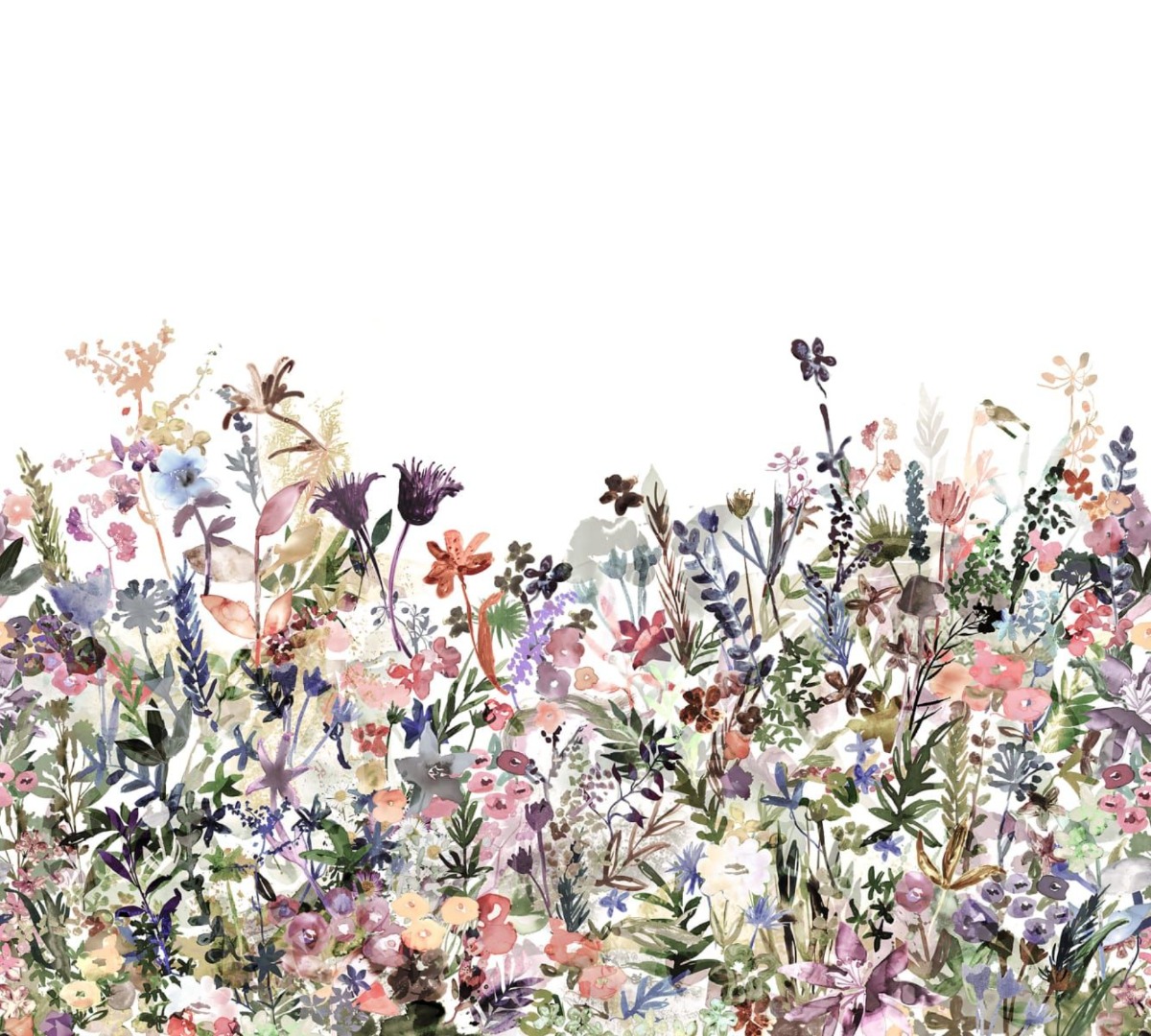 A seamless wallpaper texture with may meadow, pastel units arranged in a None pattern