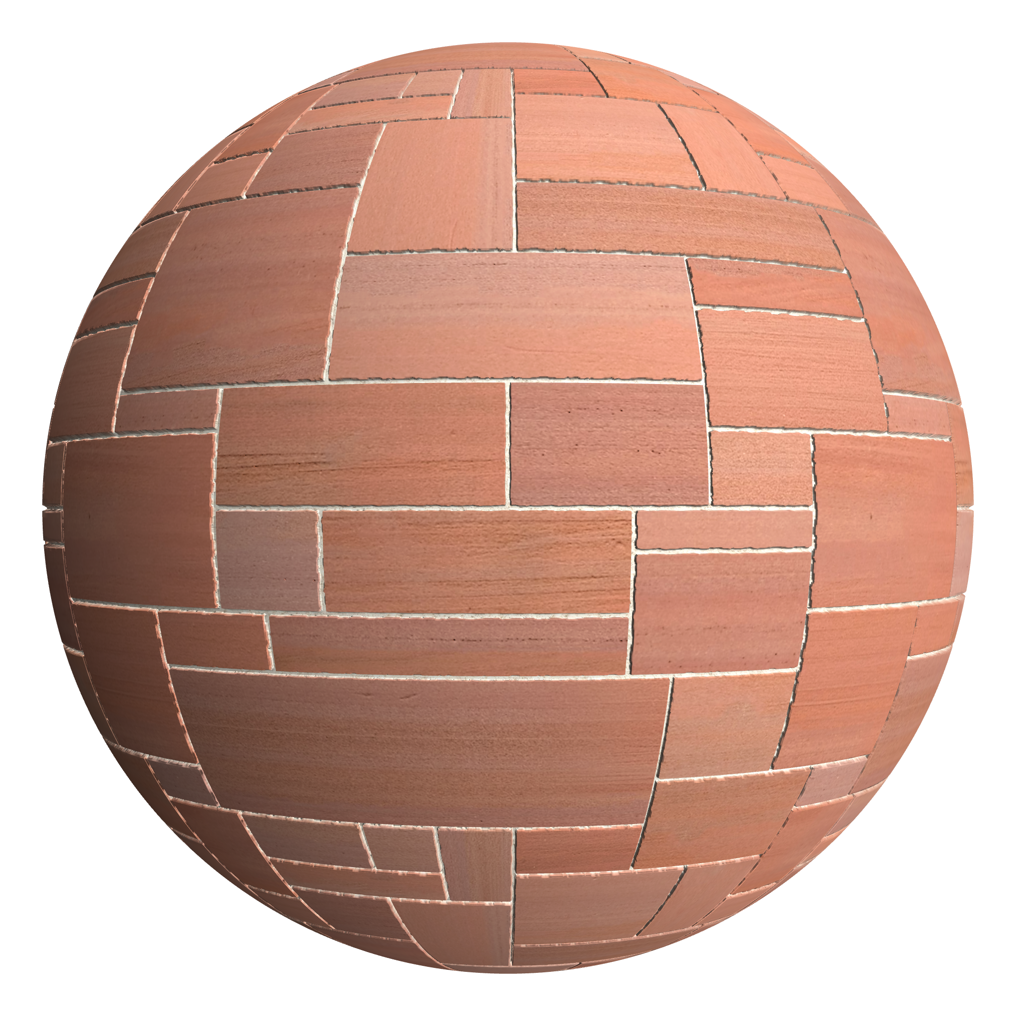 3D sphere preview of Red Sandstone Herringbone seamless texture