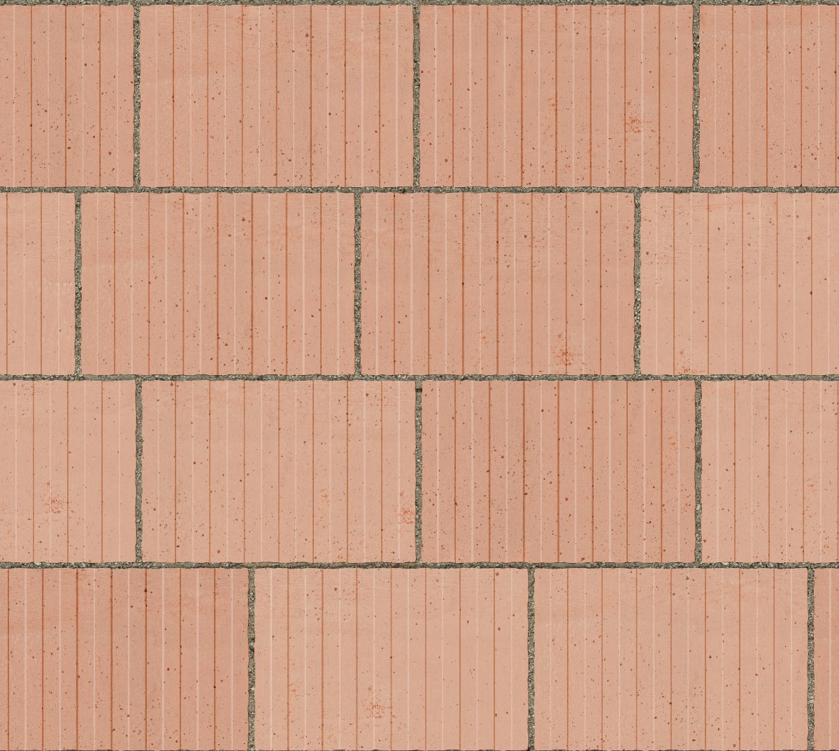 A seamless tile texture with terracotta tiles arranged in a Staggered pattern