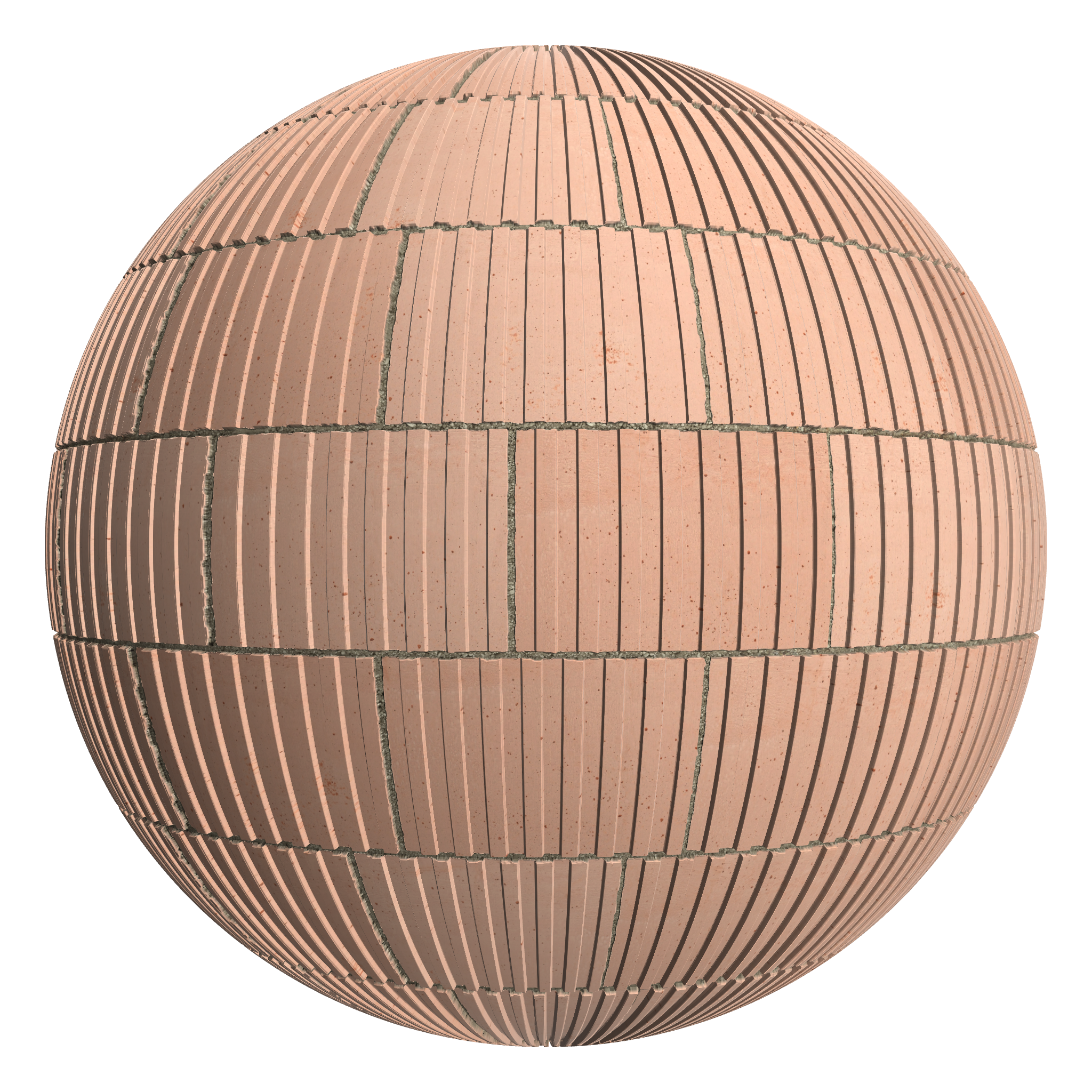 3D sphere preview of Terracotta Tile, Staggered seamless texture