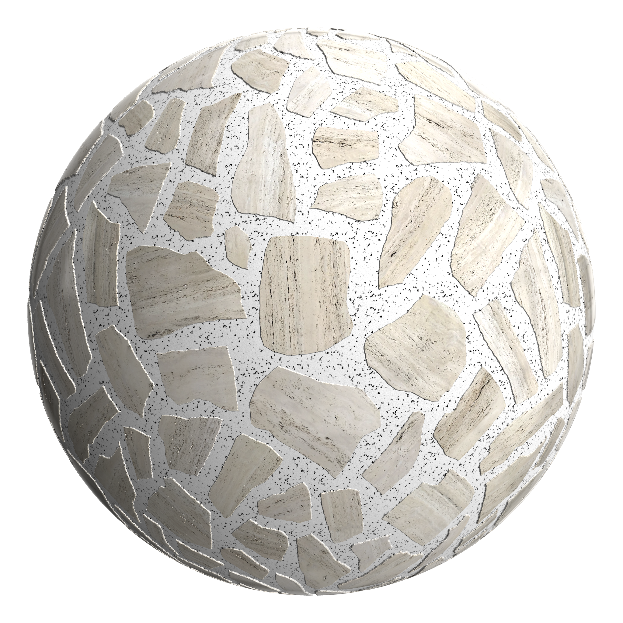 3D sphere preview of Travertine, Corfiot seamless texture