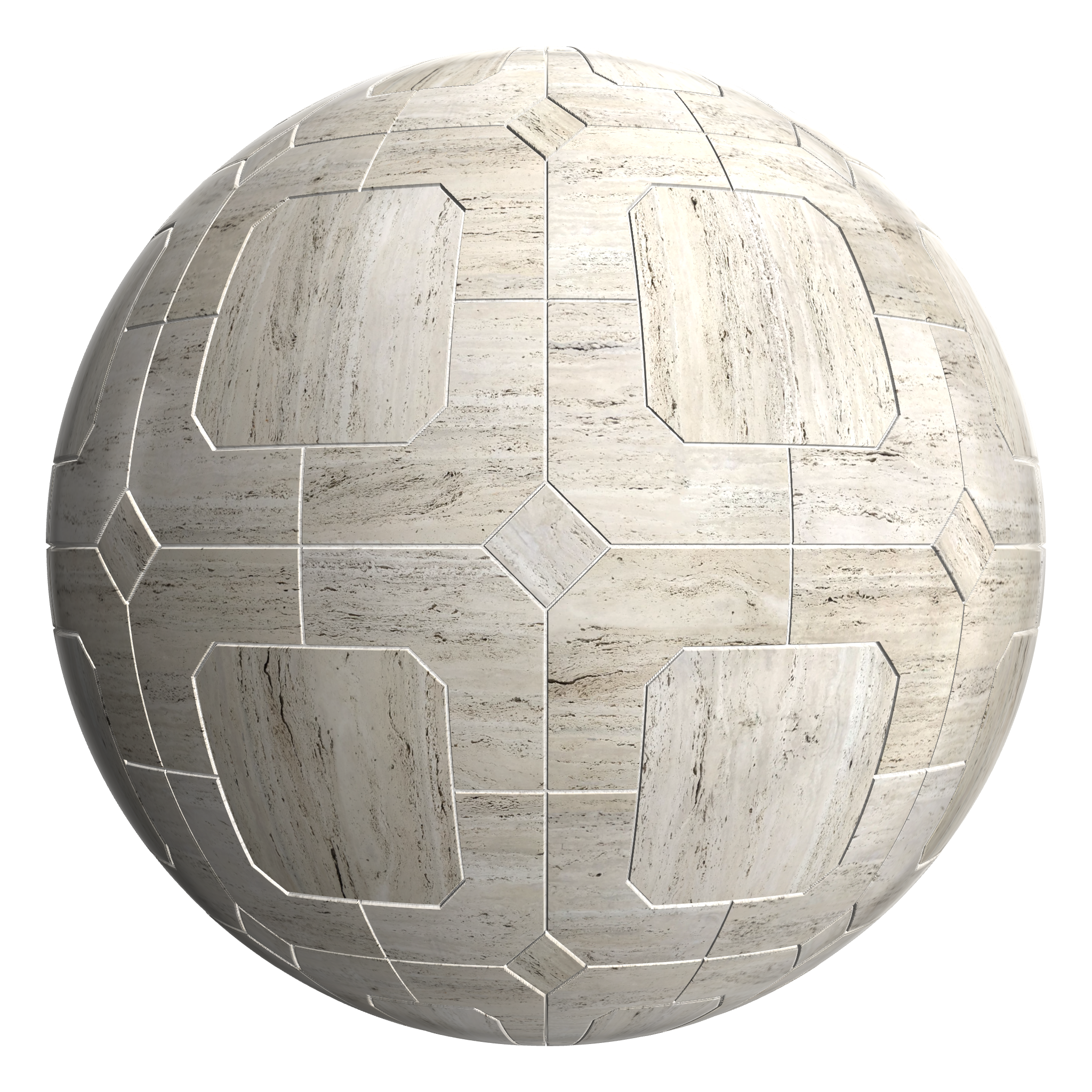 3D sphere preview of Travertine, Diamond Square seamless texture