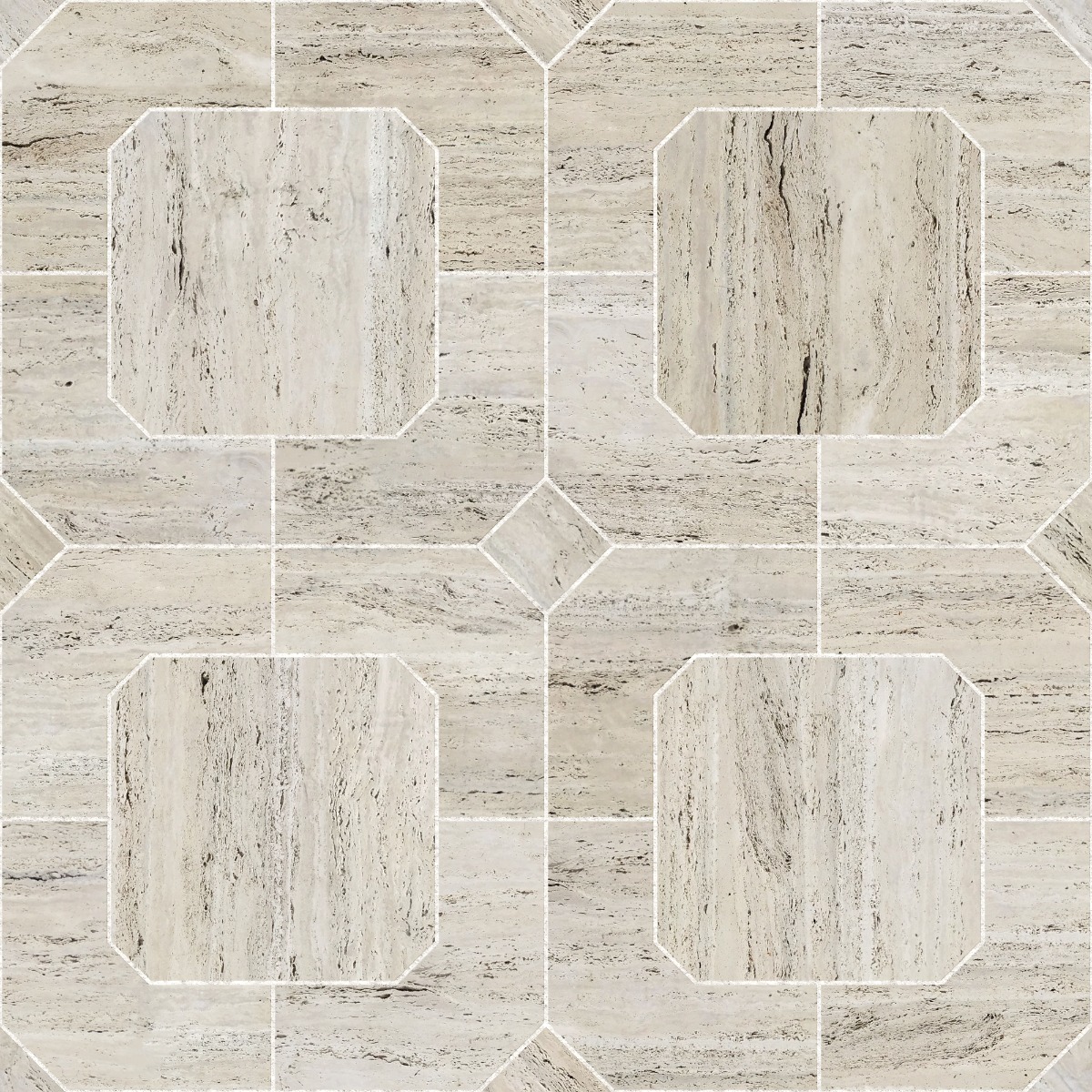 A seamless stone texture with travertine blocks arranged in a Diamond Square pattern