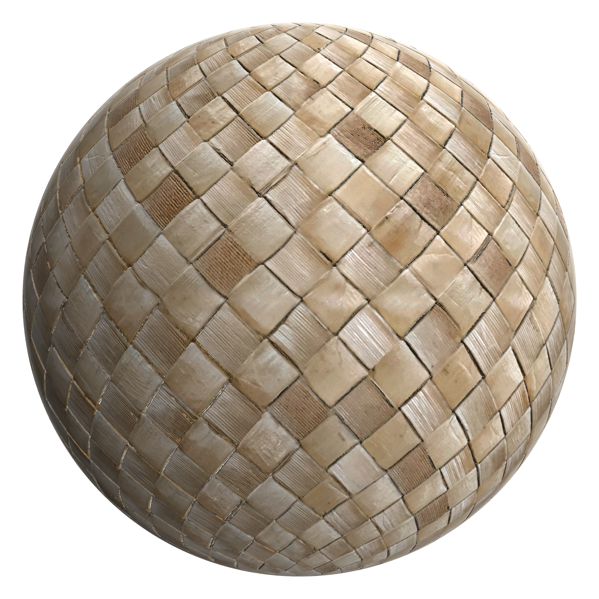 3D sphere preview of Woven Palm Leaf seamless texture