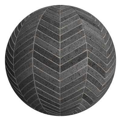 3D sphere preview of Even Drag Brick, Chevron seamless texture