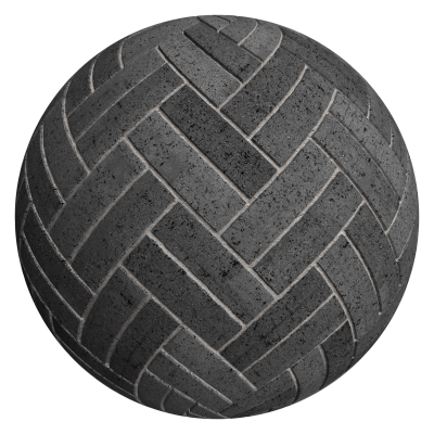 3D sphere preview of Even Drag Brick, Double Herringbone seamless texture
