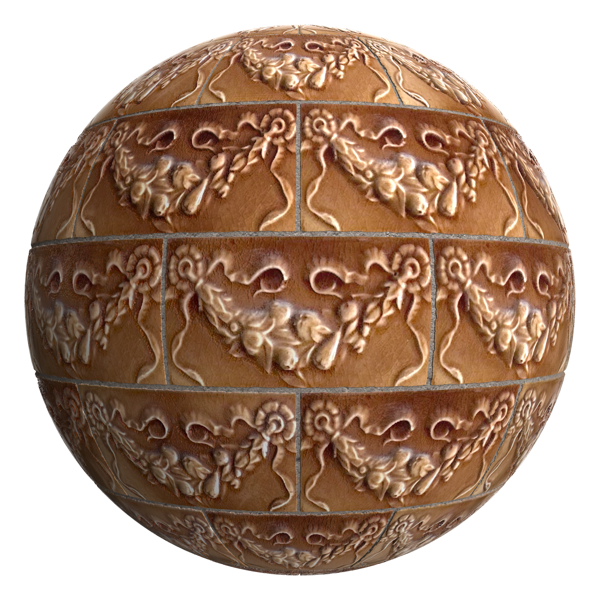 3D sphere preview of Garland Tile, Stretcher seamless texture