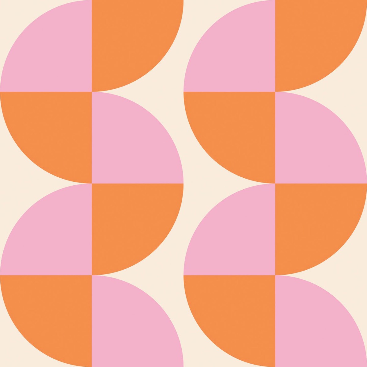 A seamless wallpaper texture with groovy semi-circles units arranged in a None pattern