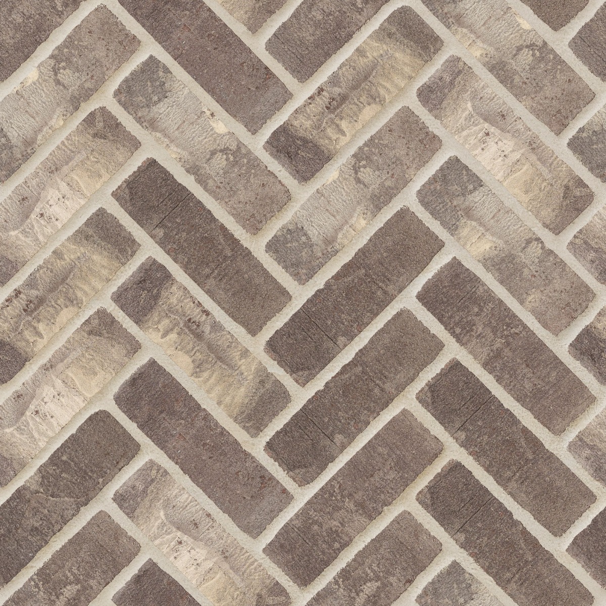 A seamless brick texture with indiana millstone units arranged in a Herringbone pattern