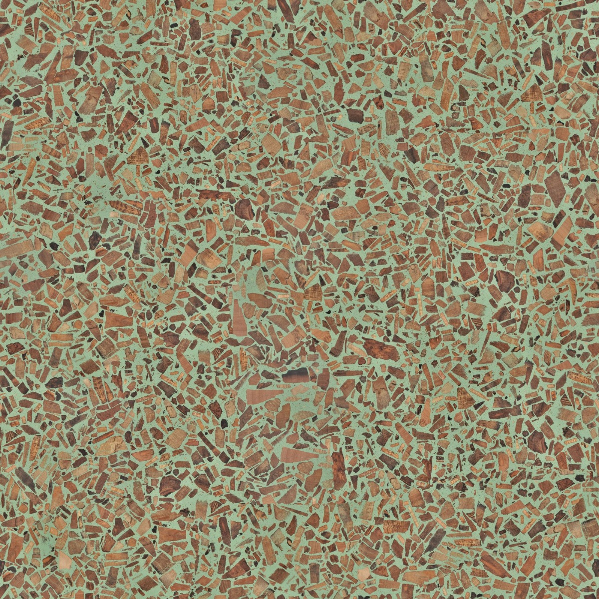 A seamless terrazzo texture with sage london plane units arranged in a None pattern