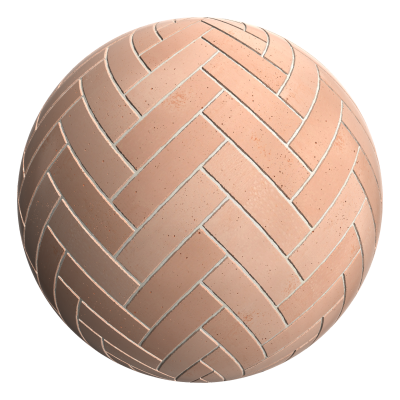 3D sphere preview of Terracotta, Herringbone seamless texture