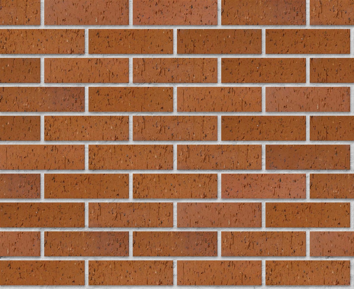 A seamless brick texture with copper canyon velour face brick units arranged in a Stretcher pattern