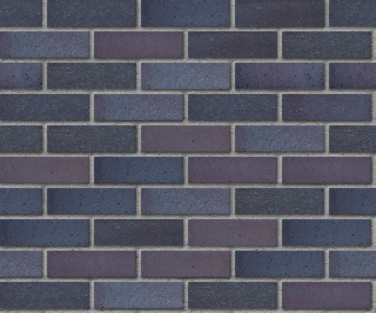 A seamless brick texture with dark ironspot smooth face brick modular units arranged in a Stretcher pattern