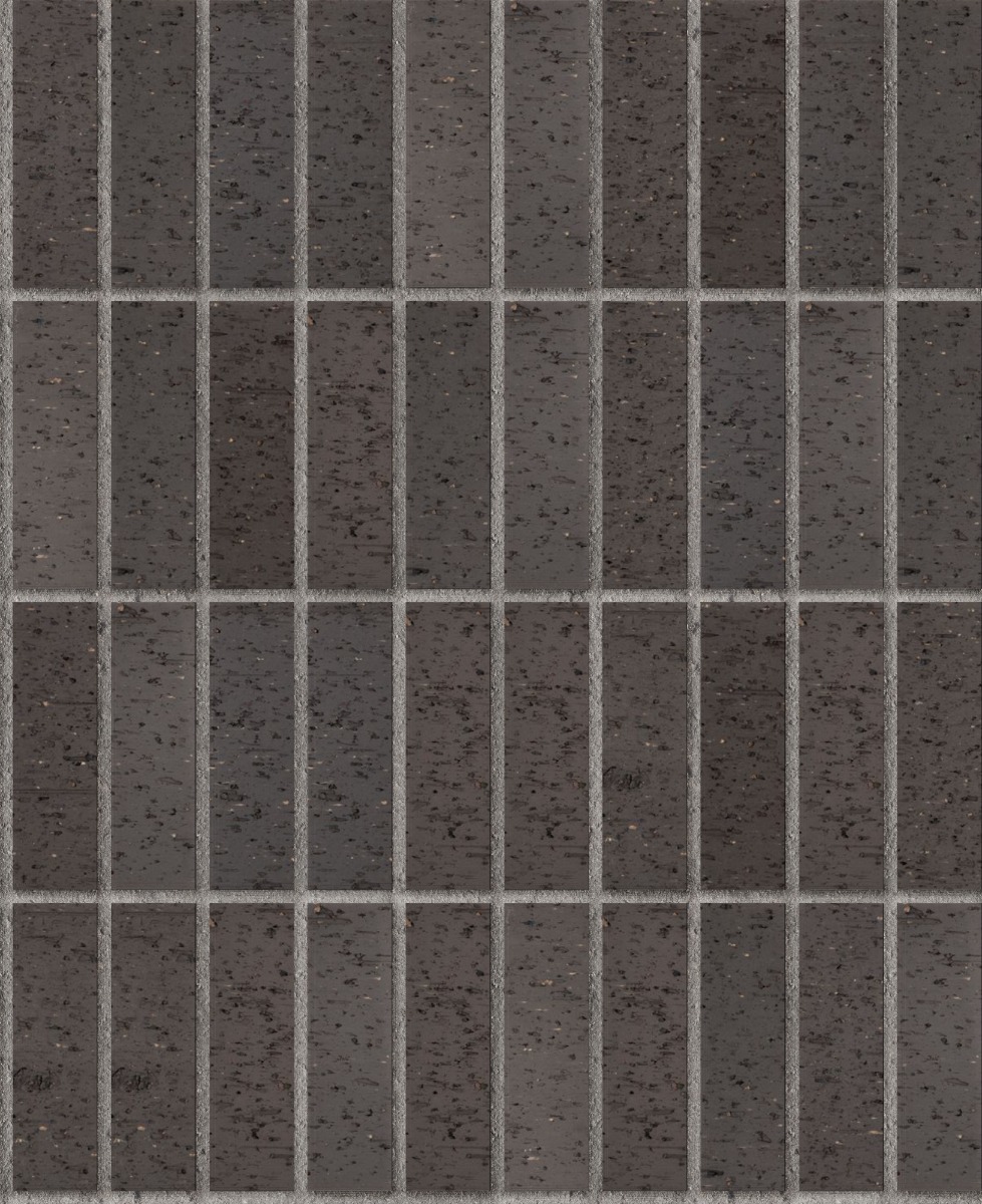 A seamless brick texture with graphite velour face brick units arranged in a Stack pattern