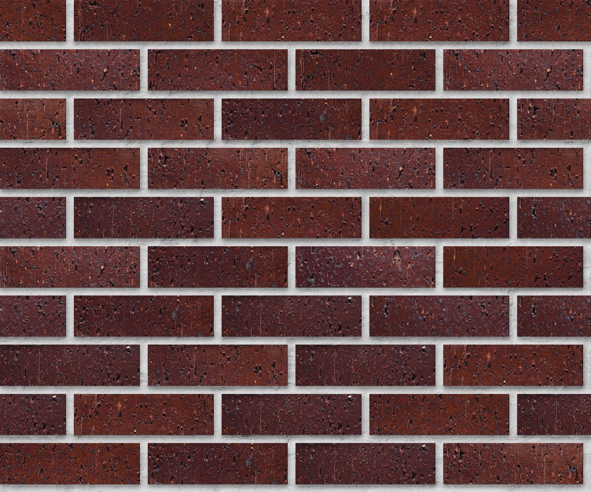 A seamless brick texture with medium ironspot #46 velour face brick units arranged in a Stretcher pattern