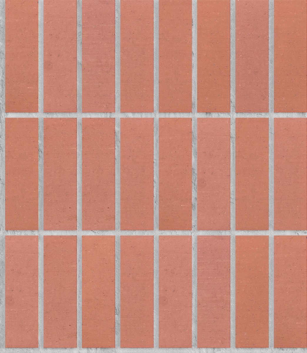 A seamless brick texture with rose blend smooth face brick units arranged in a Stack pattern