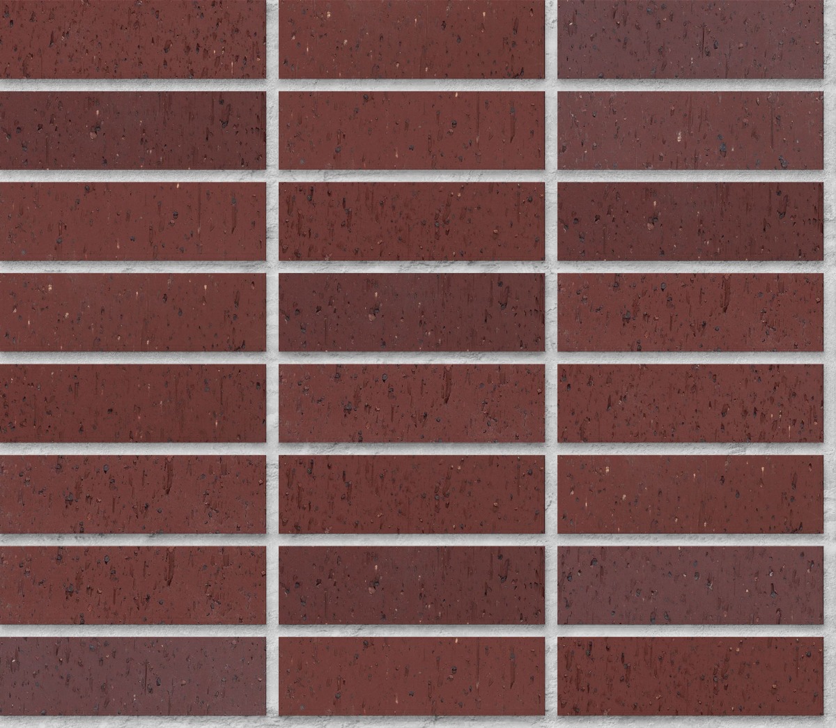 A seamless brick texture with ruby red velour face brick units arranged in a Stack pattern