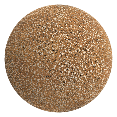 3D sphere preview of Sahara Terrazzo seamless texture