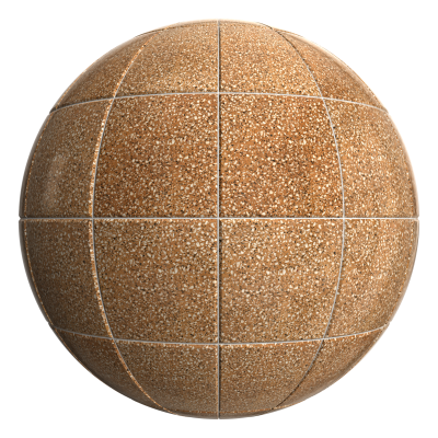 3D sphere preview of Sahara Terrazzo, Stack seamless texture