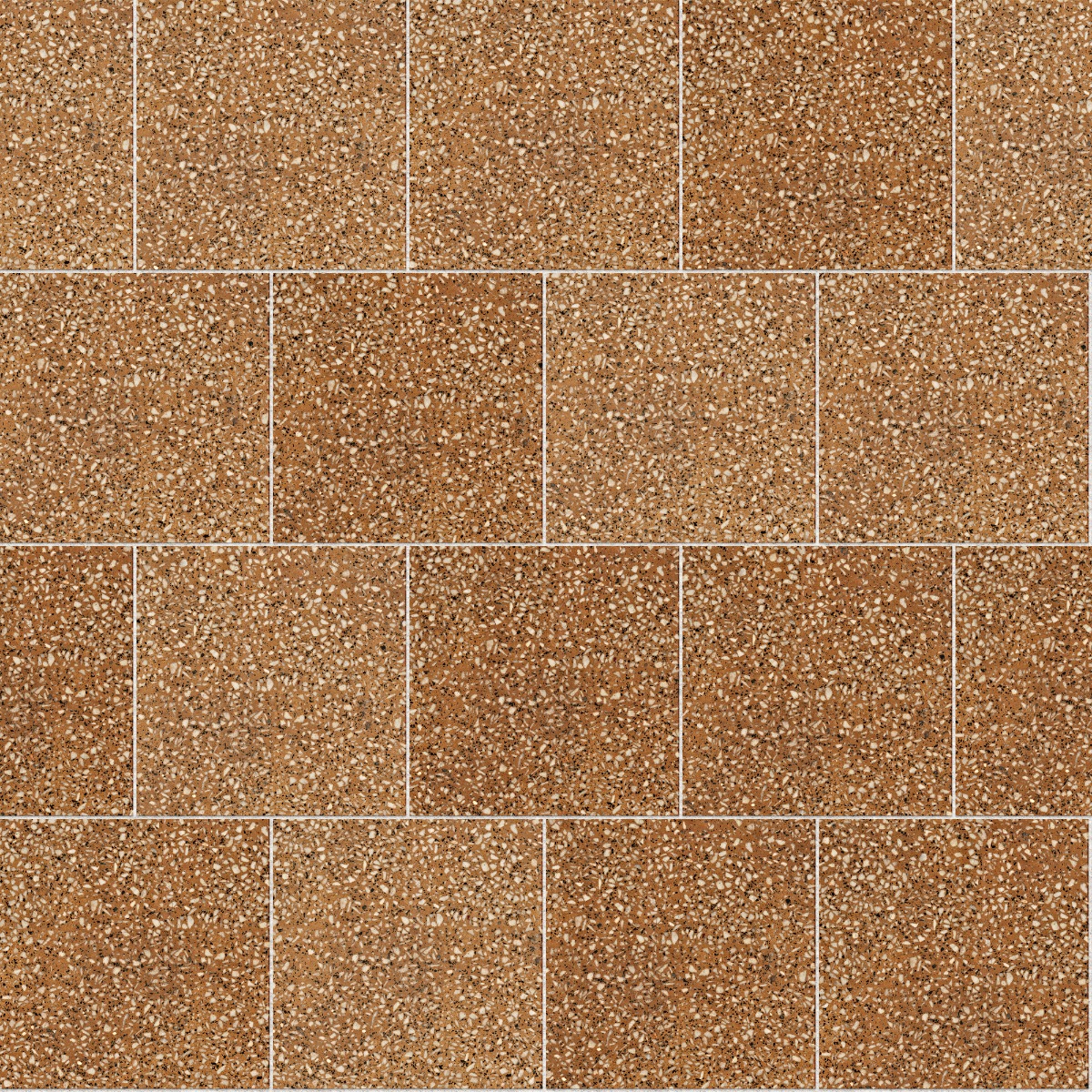 A seamless terrazzo texture with sahara terrazzo units arranged in a Stretcher pattern