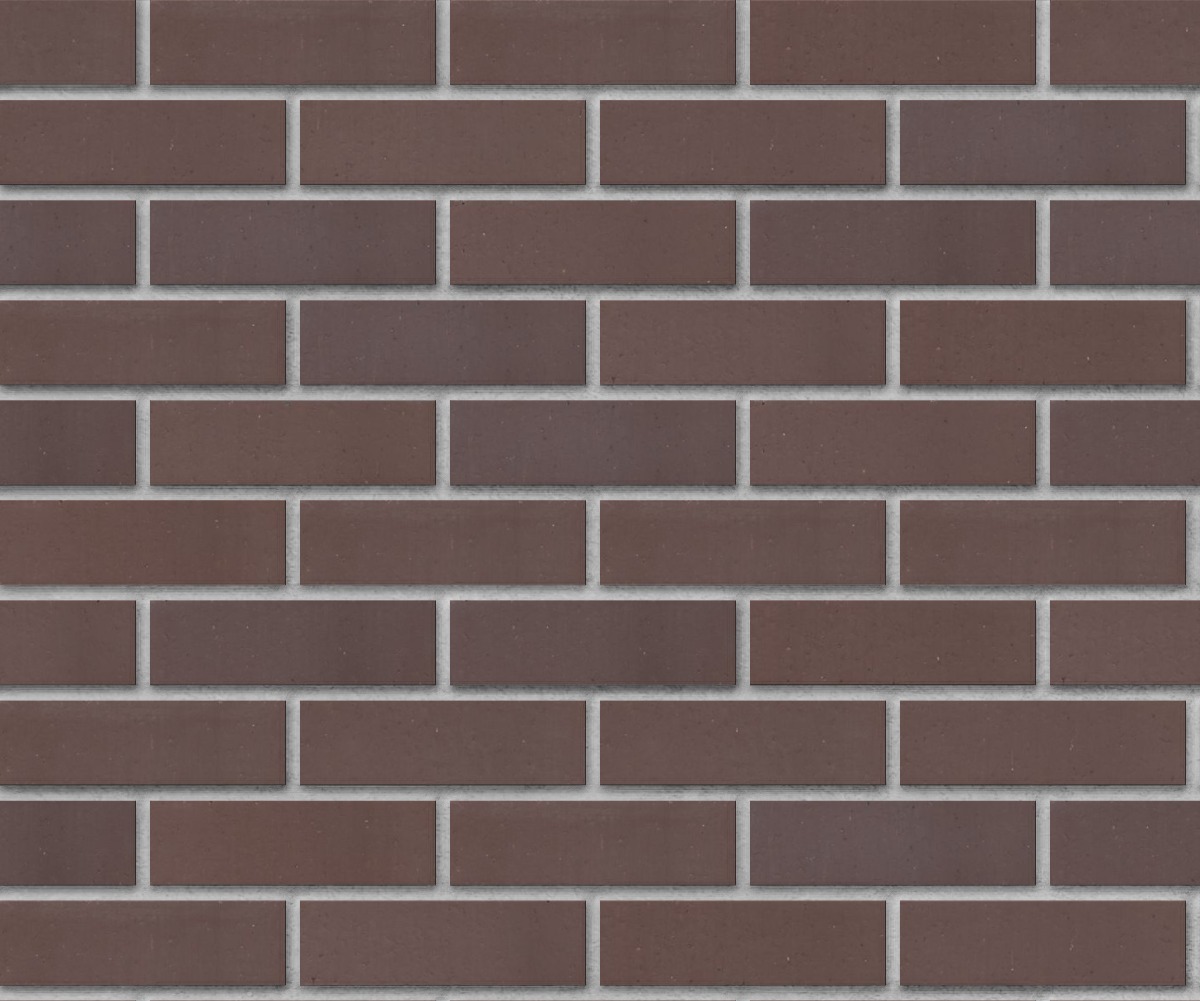 A seamless brick texture with bordeaux blend smooth thinbrick modular units arranged in a Stretcher pattern