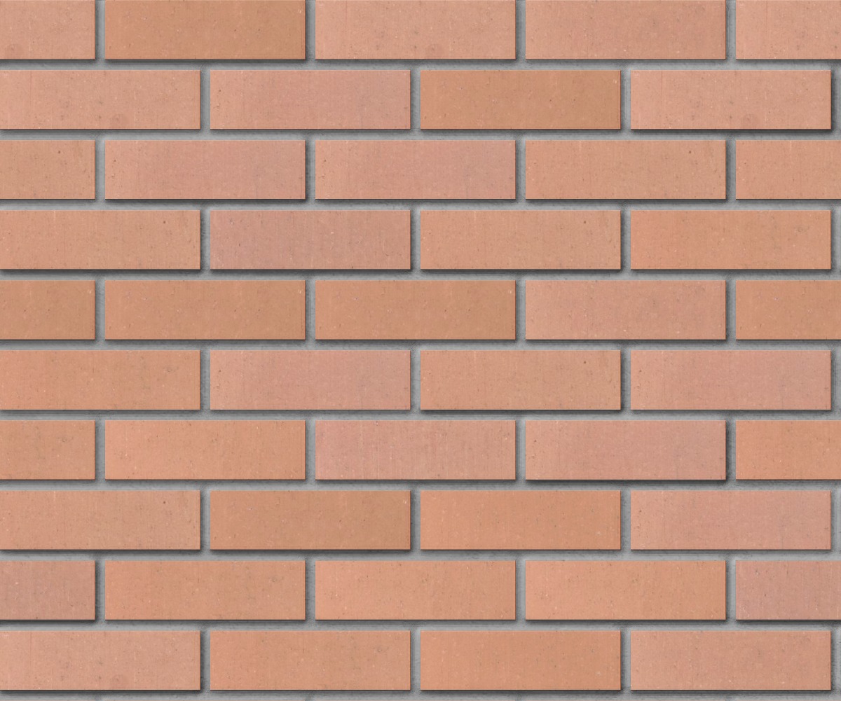 A seamless brick texture with buff blend smooth thin brick units arranged in a Stretcher pattern