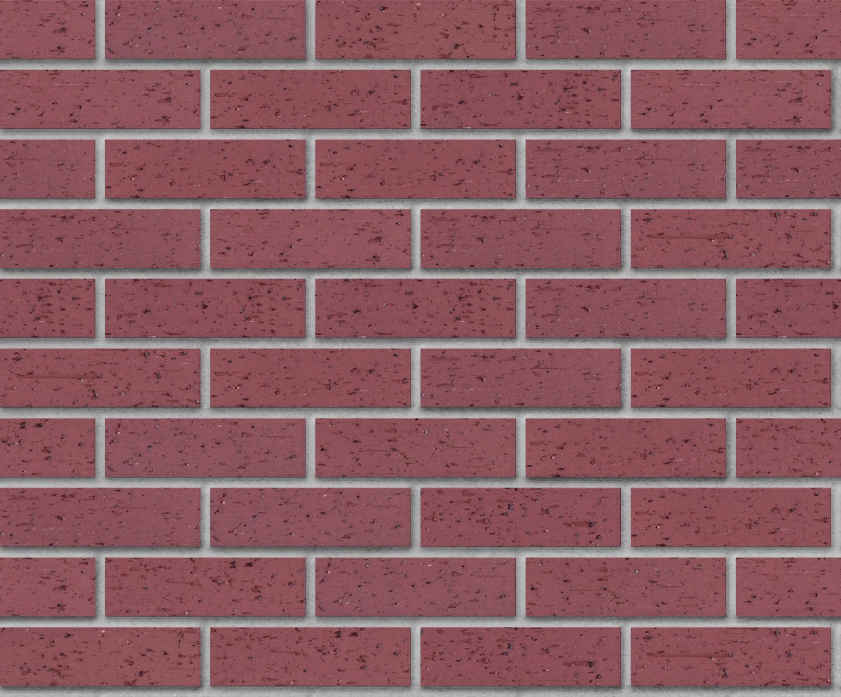 A seamless brick texture with burgundy blend velour thinbrick modular units arranged in a Stretcher pattern